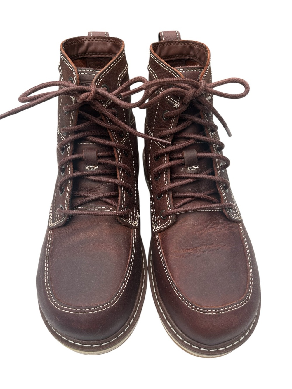 Women’s Keen Brown Leather San Jose Alloy Toe Lace Up Ankle Boots Size 7 NWOT